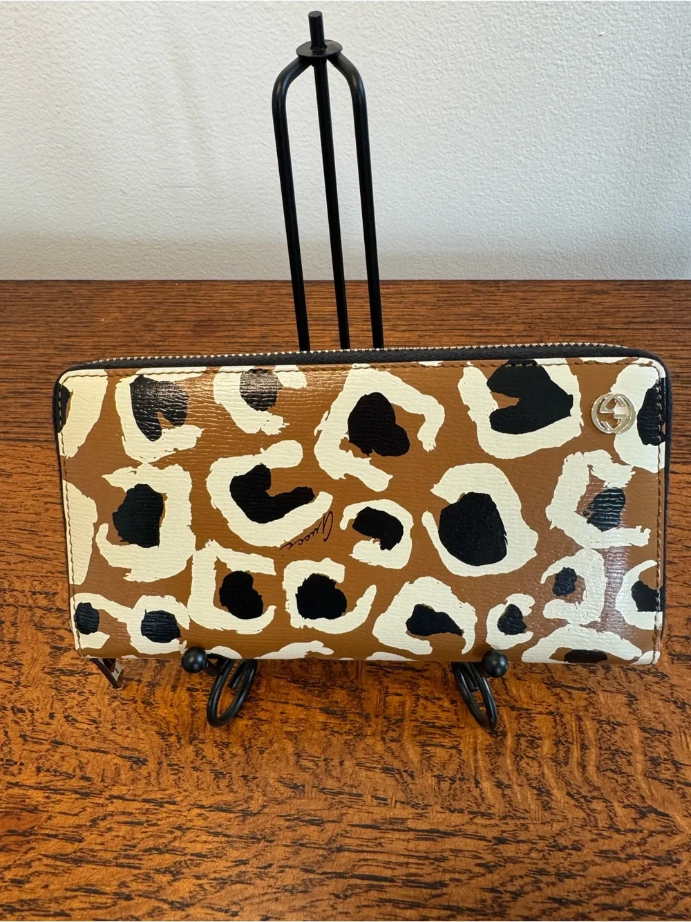 Gucci Leopard Print Leather Zip-Around Continental Wallet w/Box and COA - Picture 2 of 11